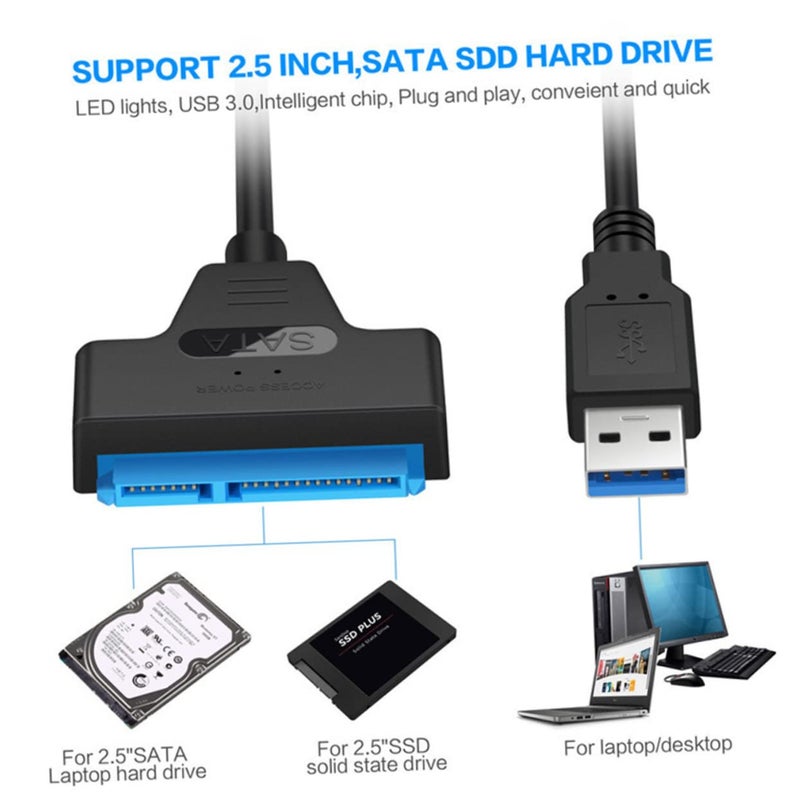 USB 3.0 to USB A Hard Drive Cable with LED Indicator Quick Stable Data Transfer - Image 5